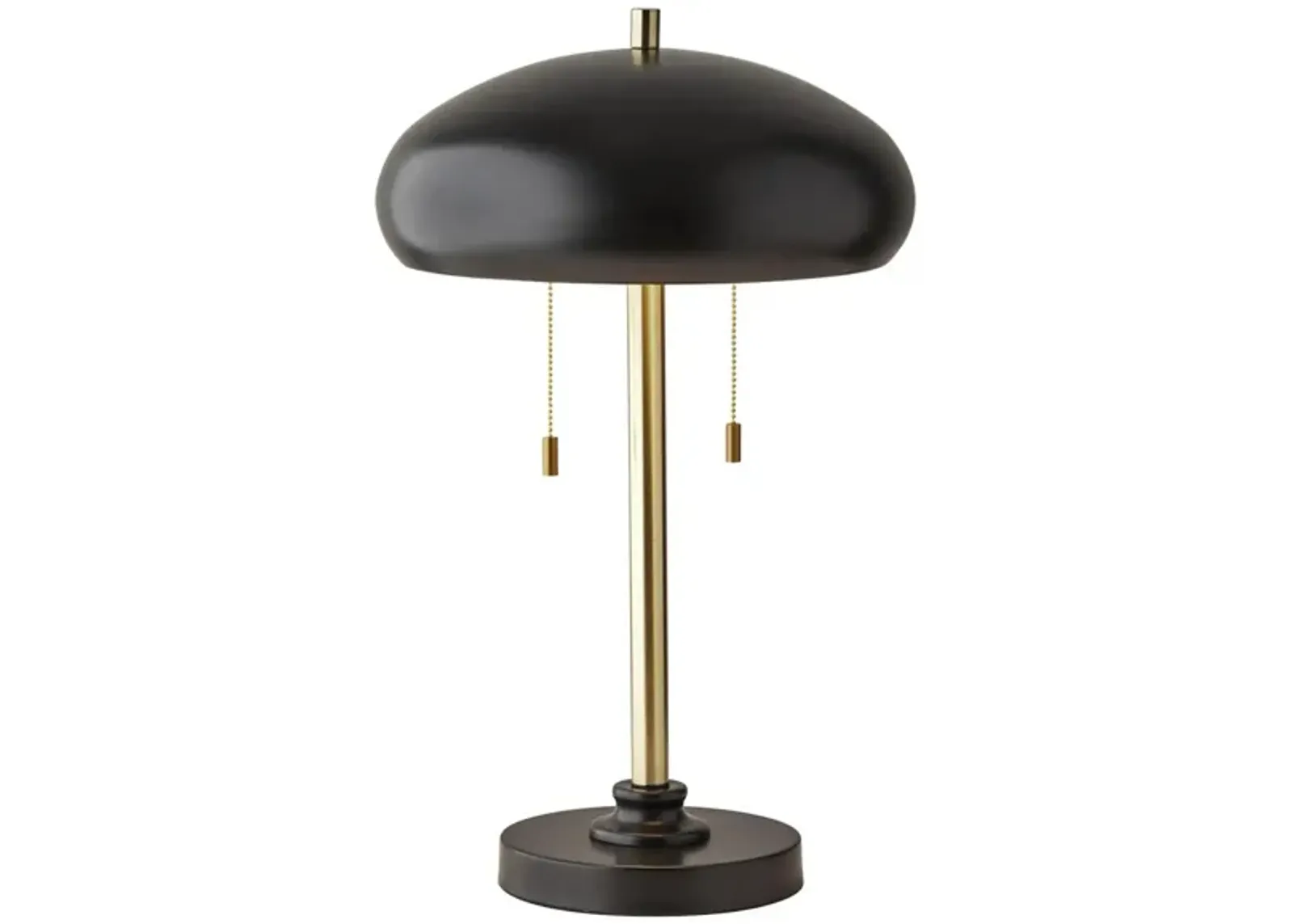 Cap Table Lamp in Black & Antique Brass by Adesso Inc