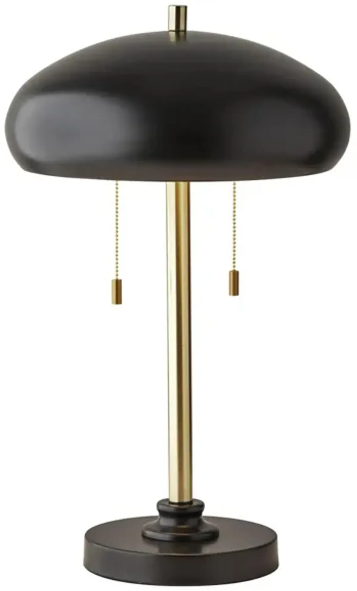 Cap Table Lamp in Black & Antique Brass by Adesso Inc