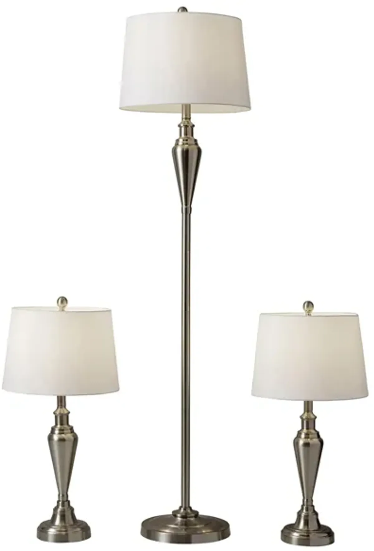 Glendale Floor and Table Lamp Set in Brushed Steel by Adesso Inc