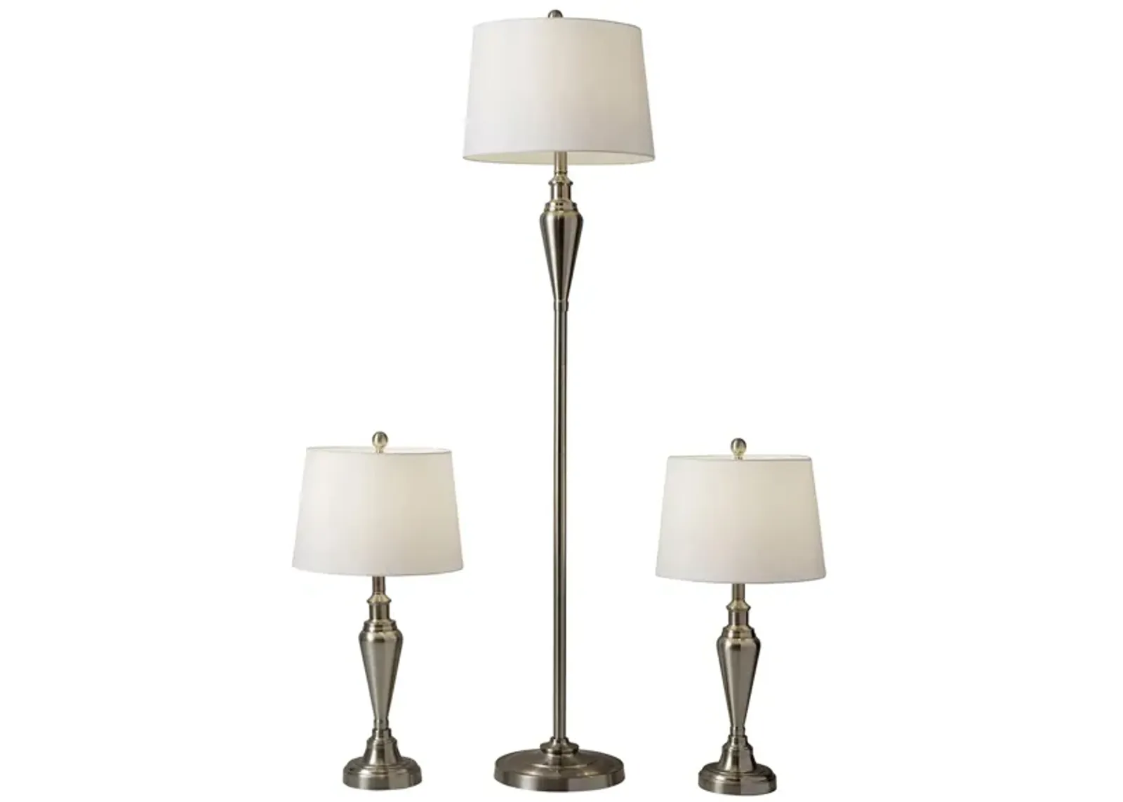 Glendale Floor and Table Lamp Set in Brushed Steel by Adesso Inc