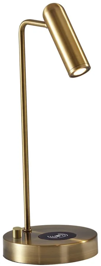 Kaye Wireless Charging LED Desk Lamp in Brass by Adesso Inc