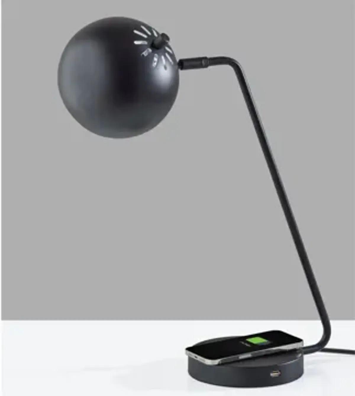 Emerson Wireless Charging Desk Lamp in Black by Adesso Inc