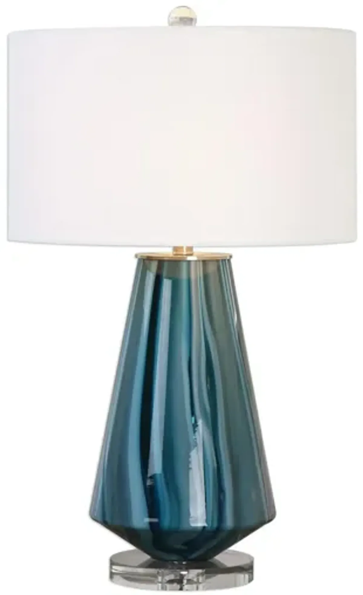 Pescara Table Lamp in Teal-Gray Glass by Uttermost