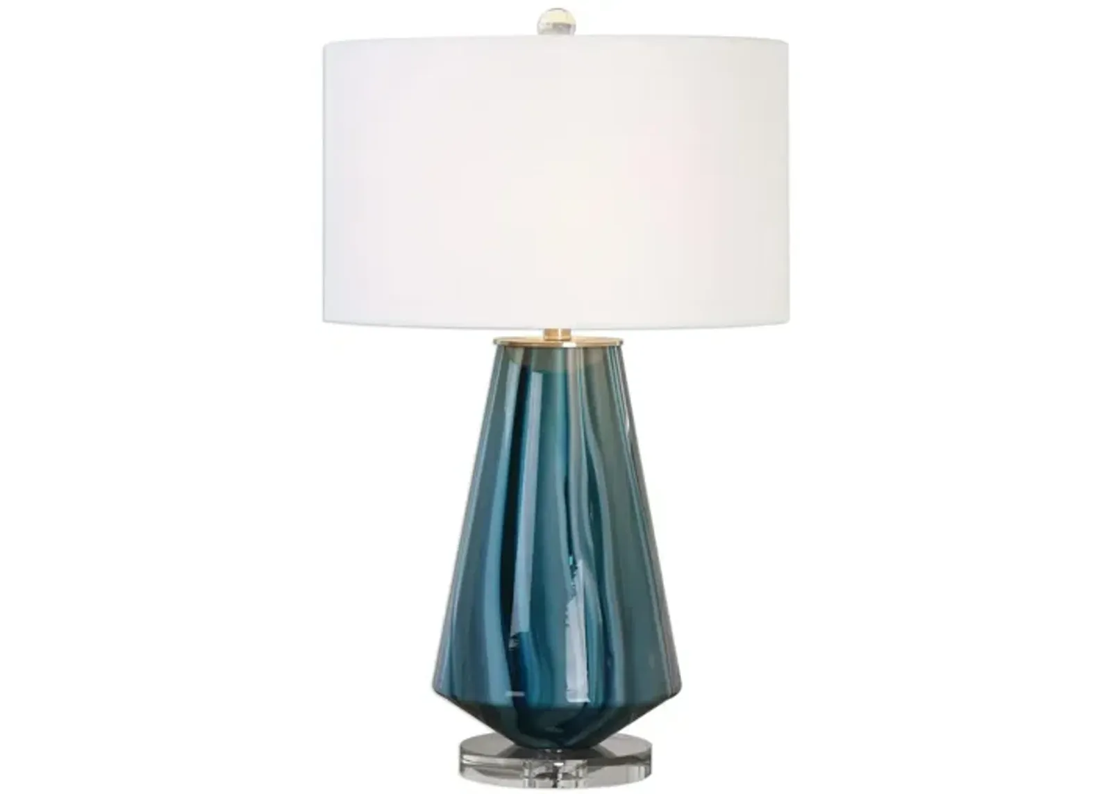 Pescara Table Lamp in Teal-Gray Glass by Uttermost