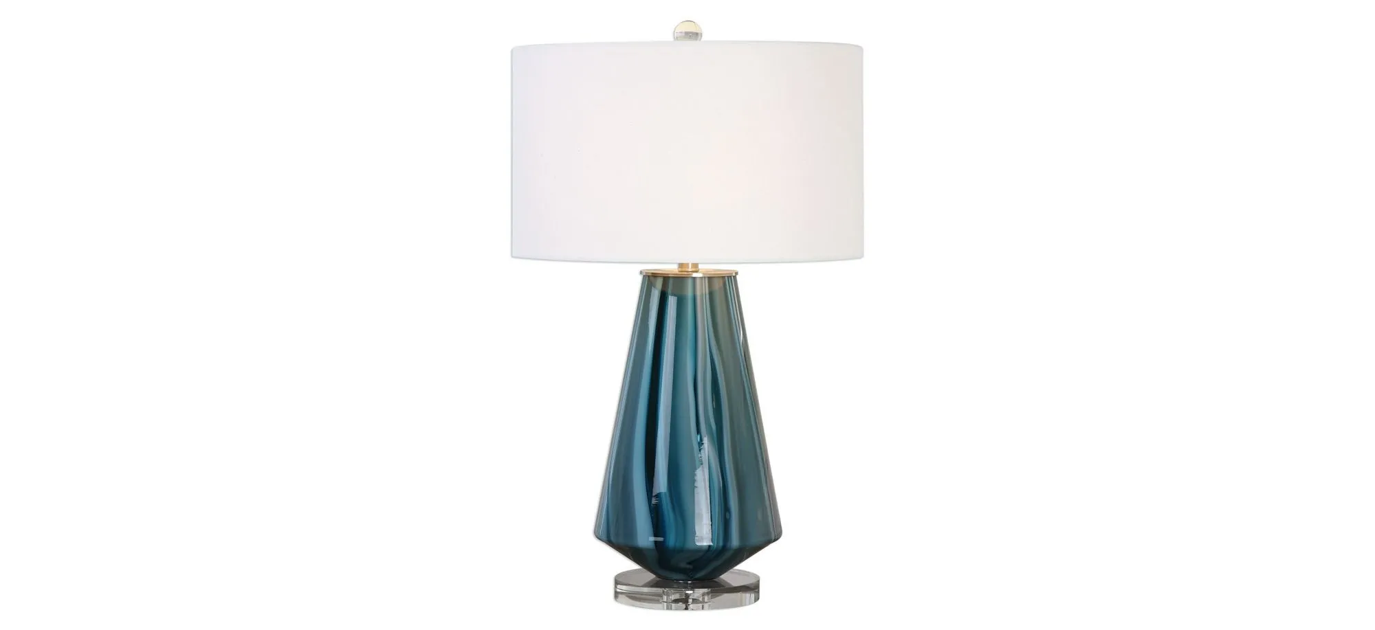 Pescara Table Lamp in Teal-Gray Glass by Uttermost