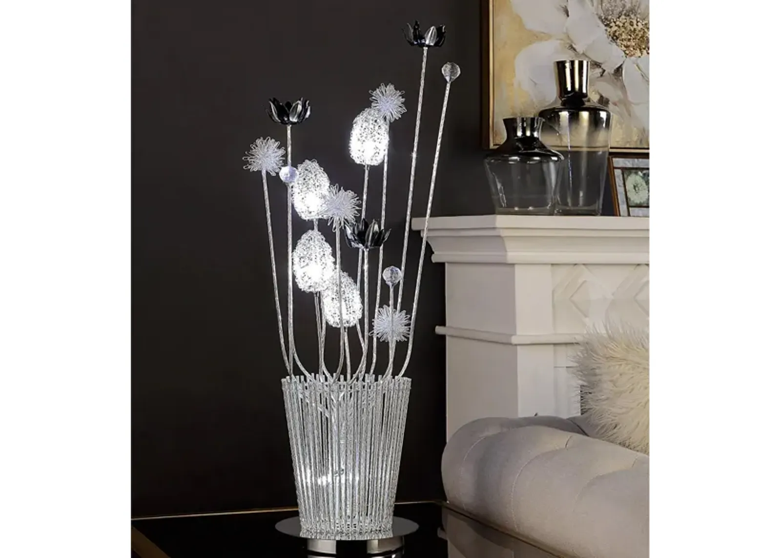 Glass Garden Table Lamp in Chrome by Anthony California