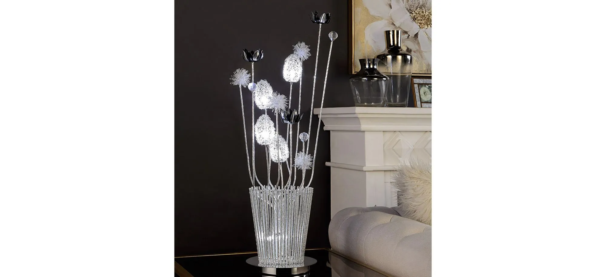 Glass Garden Table Lamp in Chrome by Anthony California