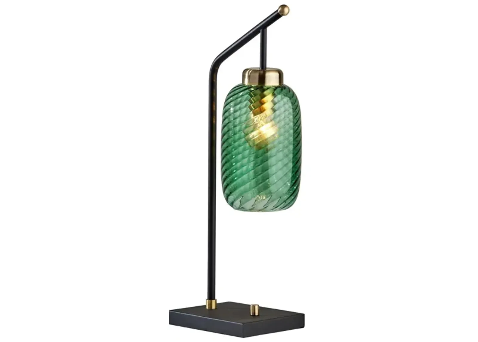 Derrick Desk Lamp in Black w. Antique Brass Accents by Adesso Inc