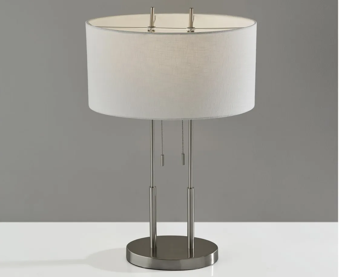 Duet Table Lamp in Brushed Steel by Adesso Inc