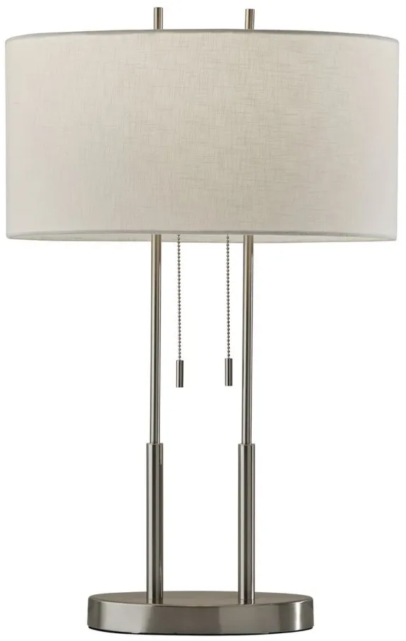 Duet Table Lamp in Brushed Steel by Adesso Inc