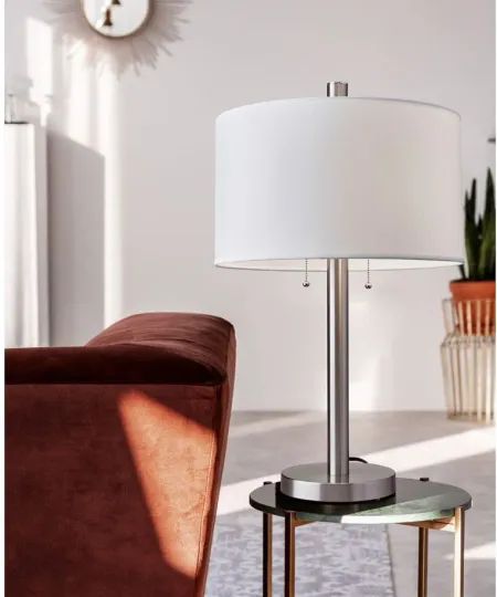 Boulevard Table Lamp in Brushed Steel by Adesso Inc