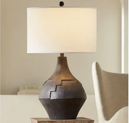 Mila Table Lamp in White;Brown by Pacific Coast