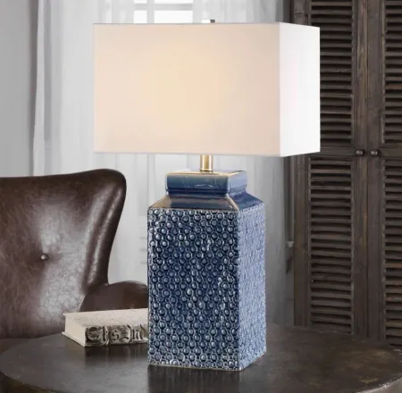 Pero Lamp in Sapphire Blue by Uttermost