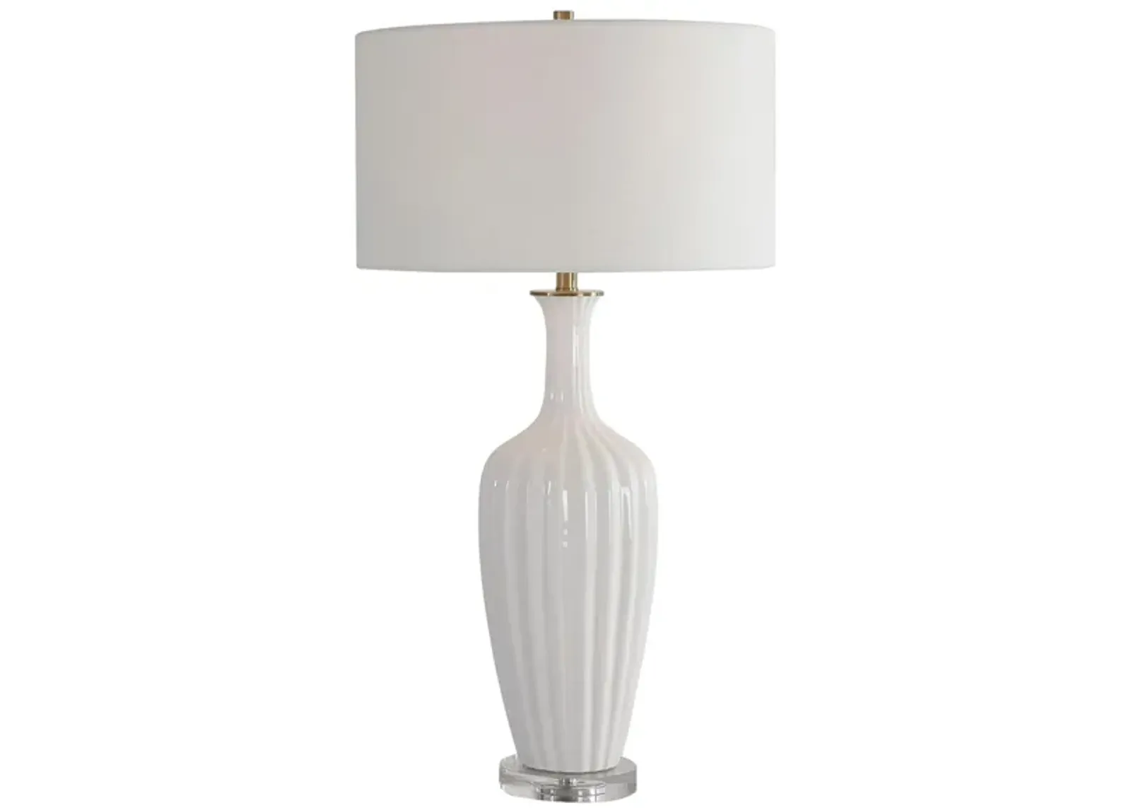 Strauss Ceramic Table Lamp in White by Uttermost