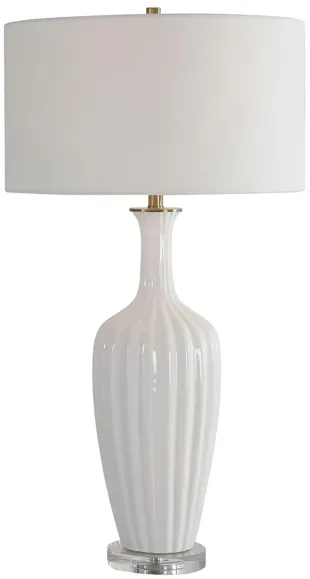 Strauss Ceramic Table Lamp in White by Uttermost