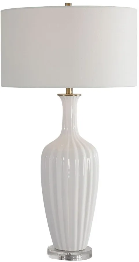 Strauss Ceramic Table Lamp in White by Uttermost