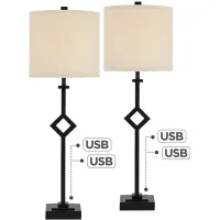 Audrey Table Lamp- Set of 2 in Black by Pacific Coast