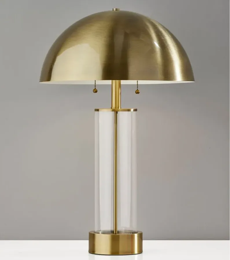 Troy Table Lamp in Antique Brass & Clear Glass by Adesso Inc