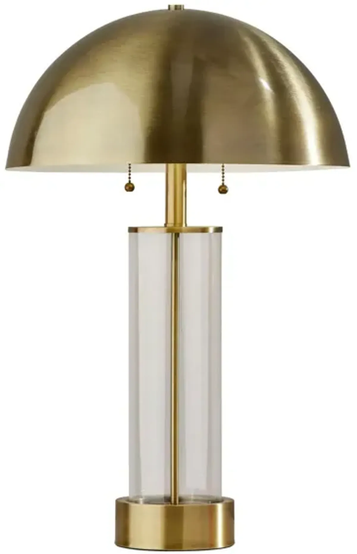 Troy Table Lamp in Antique Brass & Clear Glass by Adesso Inc