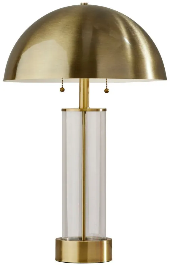 Troy Table Lamp in Antique Brass & Clear Glass by Adesso Inc