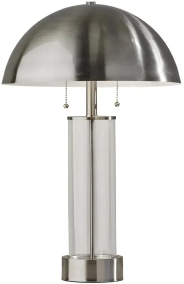 Troy Table Lamp in Brushed Steel & Clear Glass by Adesso Inc