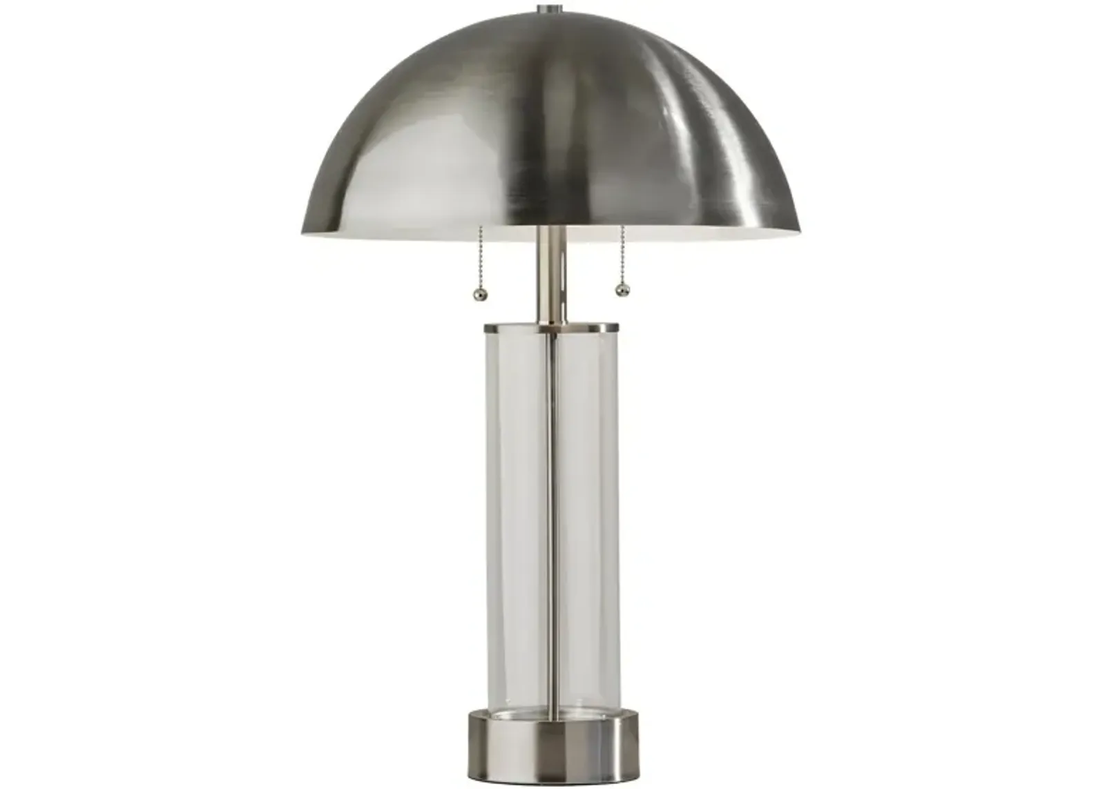 Troy Table Lamp in Brushed Steel & Clear Glass by Adesso Inc