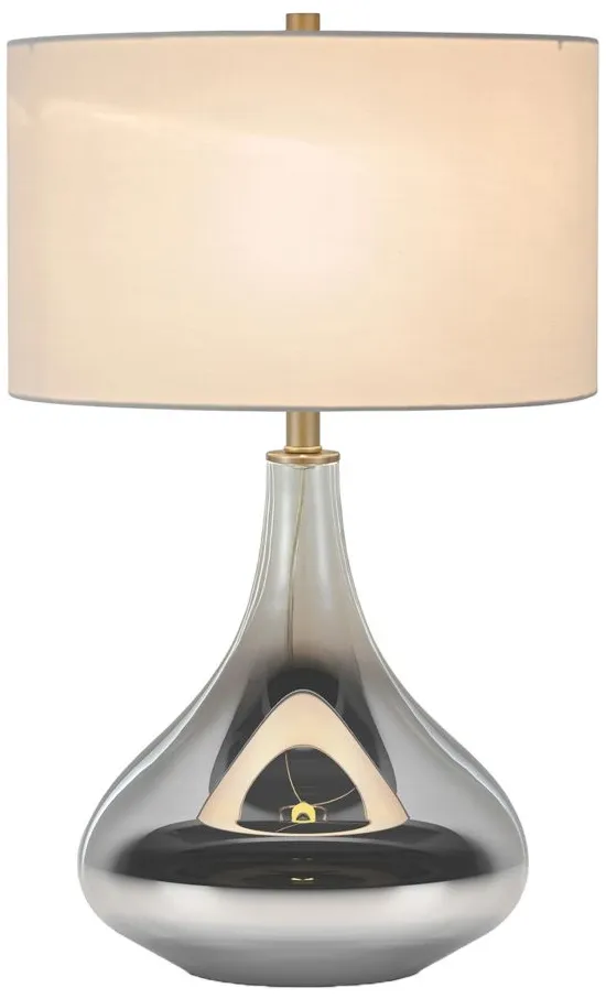 Valeria Glass Table Lamp in Smoked Chrome Glass by Hudson & Canal