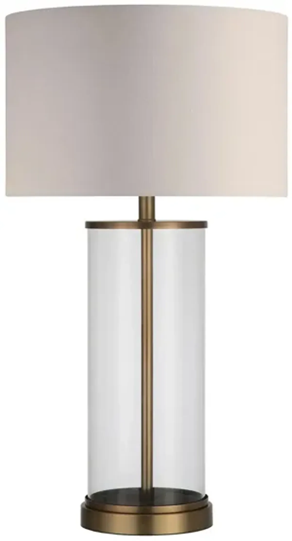 Dillan Clear Glass Table Lamp in Antique Brass by Hudson & Canal