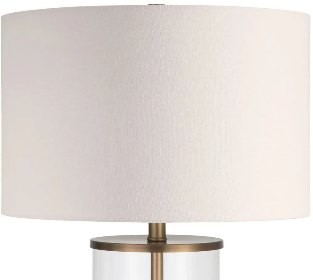 Dillan Clear Glass Table Lamp in Antique Brass by Hudson & Canal