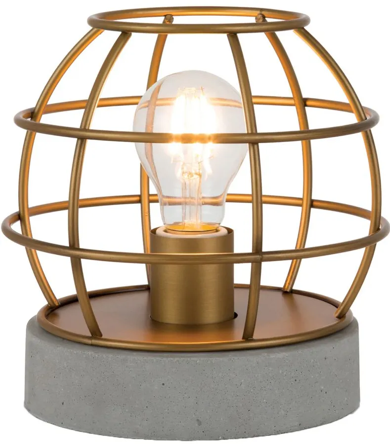 Anita Cage Table Lamp in Brass/Concrete by Hudson & Canal