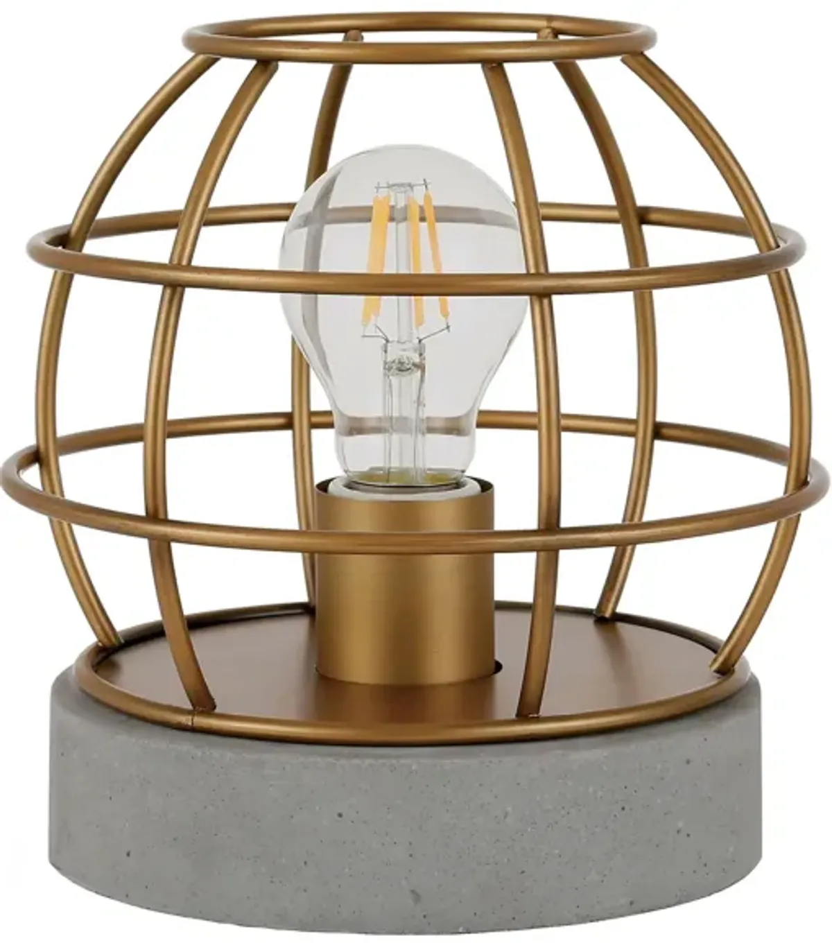 Anita Cage Table Lamp in Brass/Concrete by Hudson & Canal