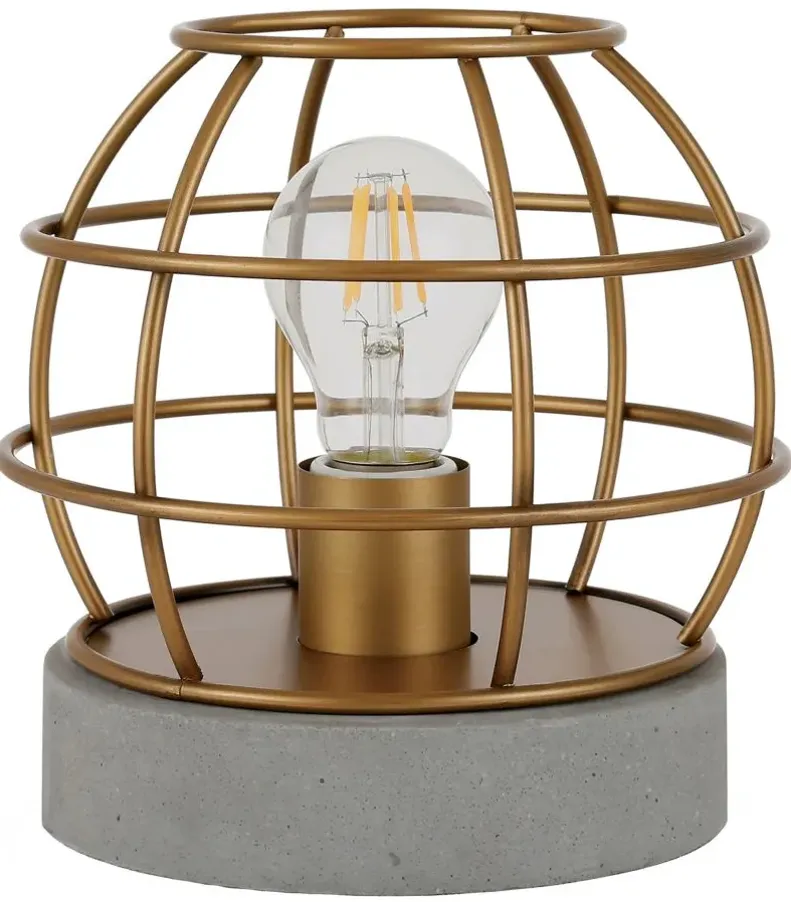 Anita Cage Table Lamp in Brass/Concrete by Hudson & Canal