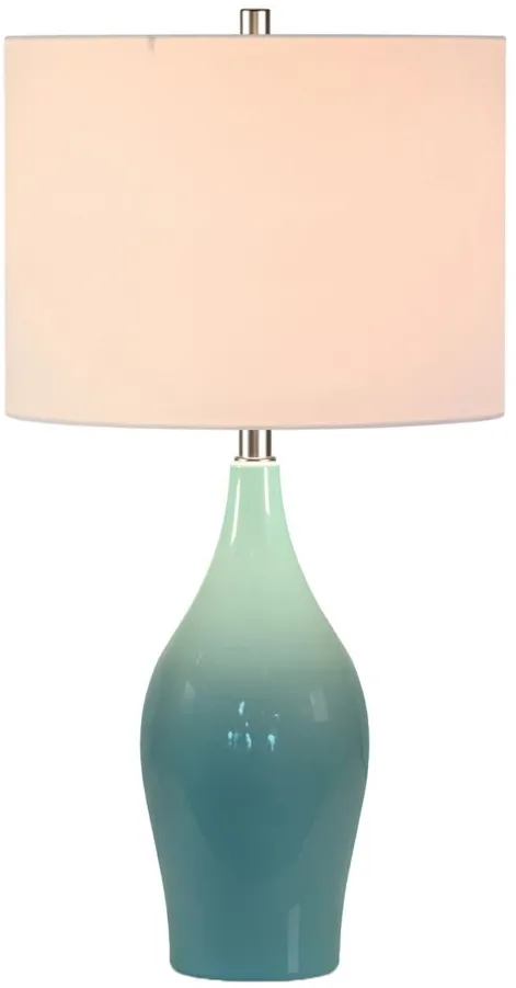 Greta Porcelain Table Lamp in Teal Porcelain by Hudson & Canal