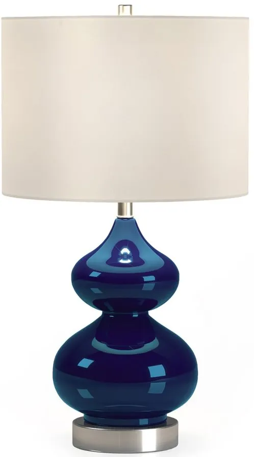 Klara Glass Table Lamp in Navy Blue Glass/Satin Nickel by Hudson & Canal