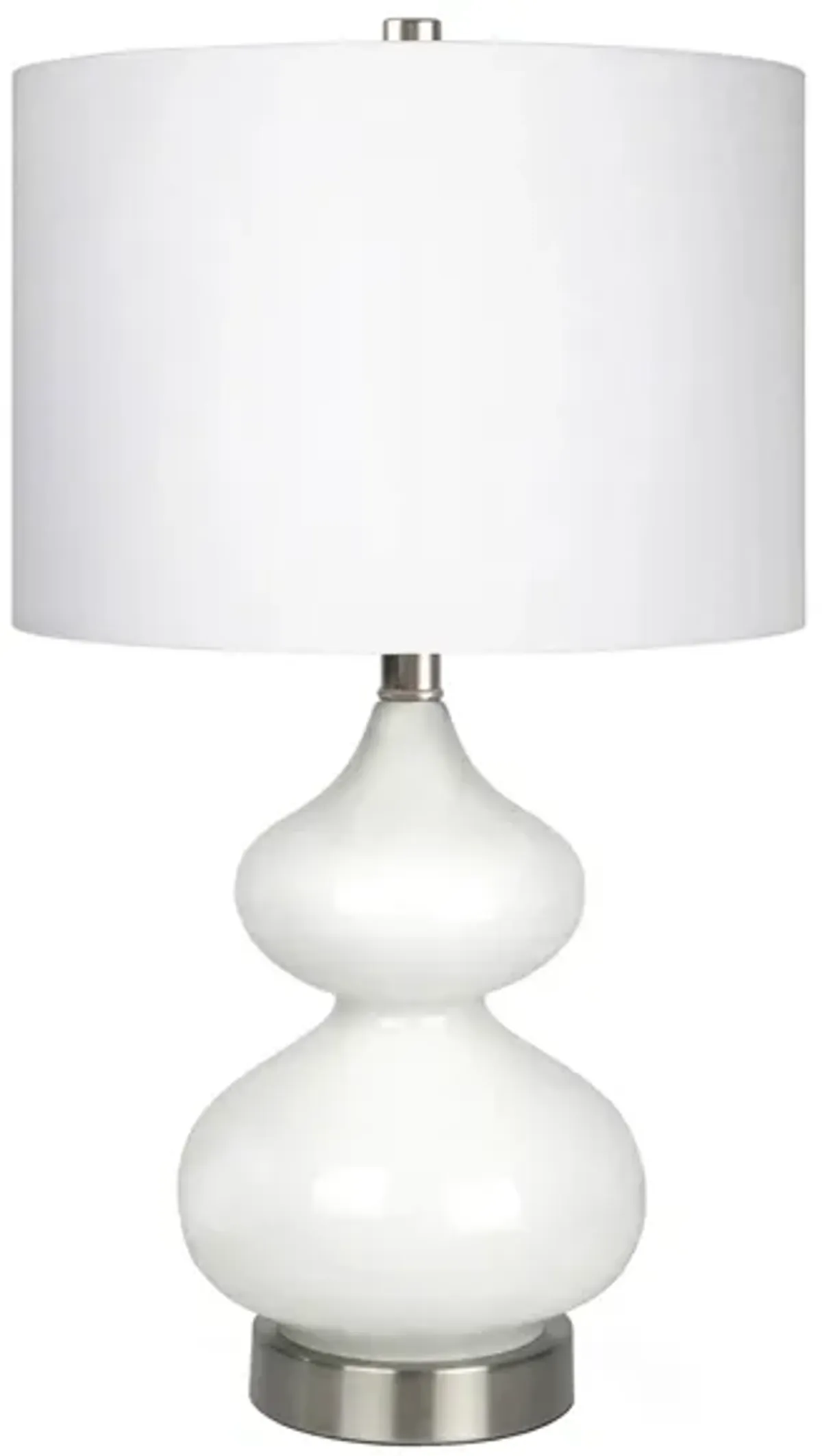 Klara Glass Table Lamp in White Glass/Satin Nickel by Hudson & Canal