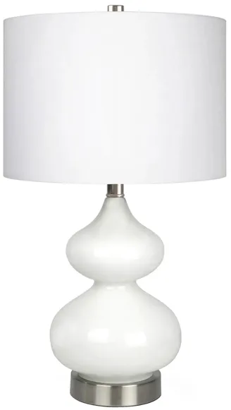 Klara Glass Table Lamp in White Glass/Satin Nickel by Hudson & Canal