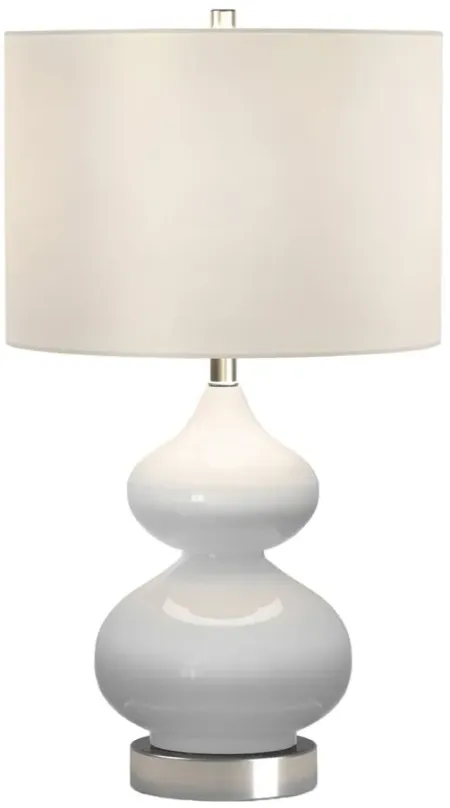Klara Glass Table Lamp in White Glass/Satin Nickel by Hudson & Canal