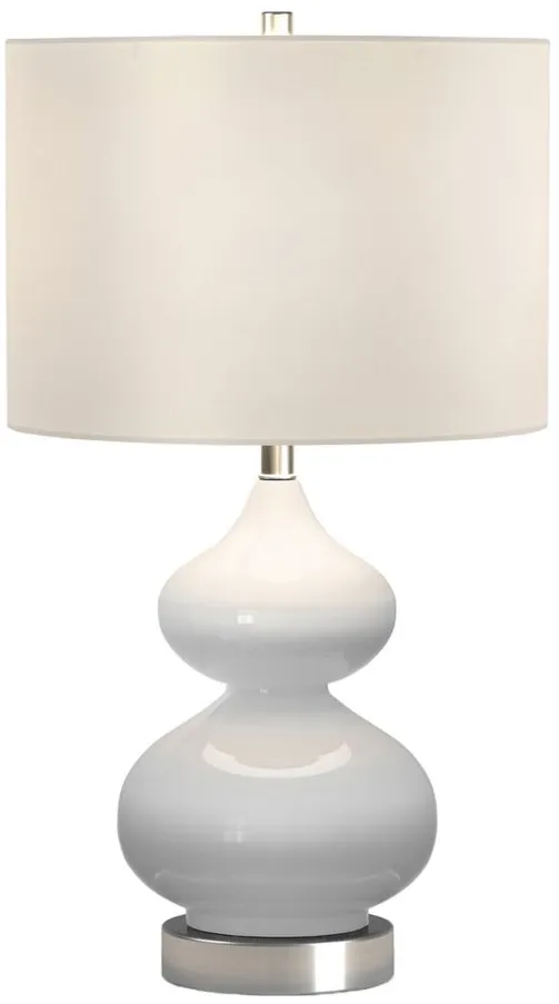 Klara Glass Table Lamp in White Glass/Satin Nickel by Hudson & Canal