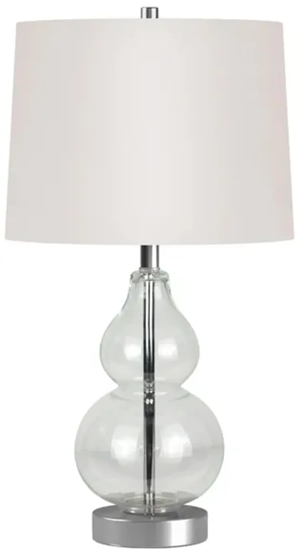 Donato Clear Glass Petite Table Lamp in Clear Glass/Satin Nickel by Hudson & Canal