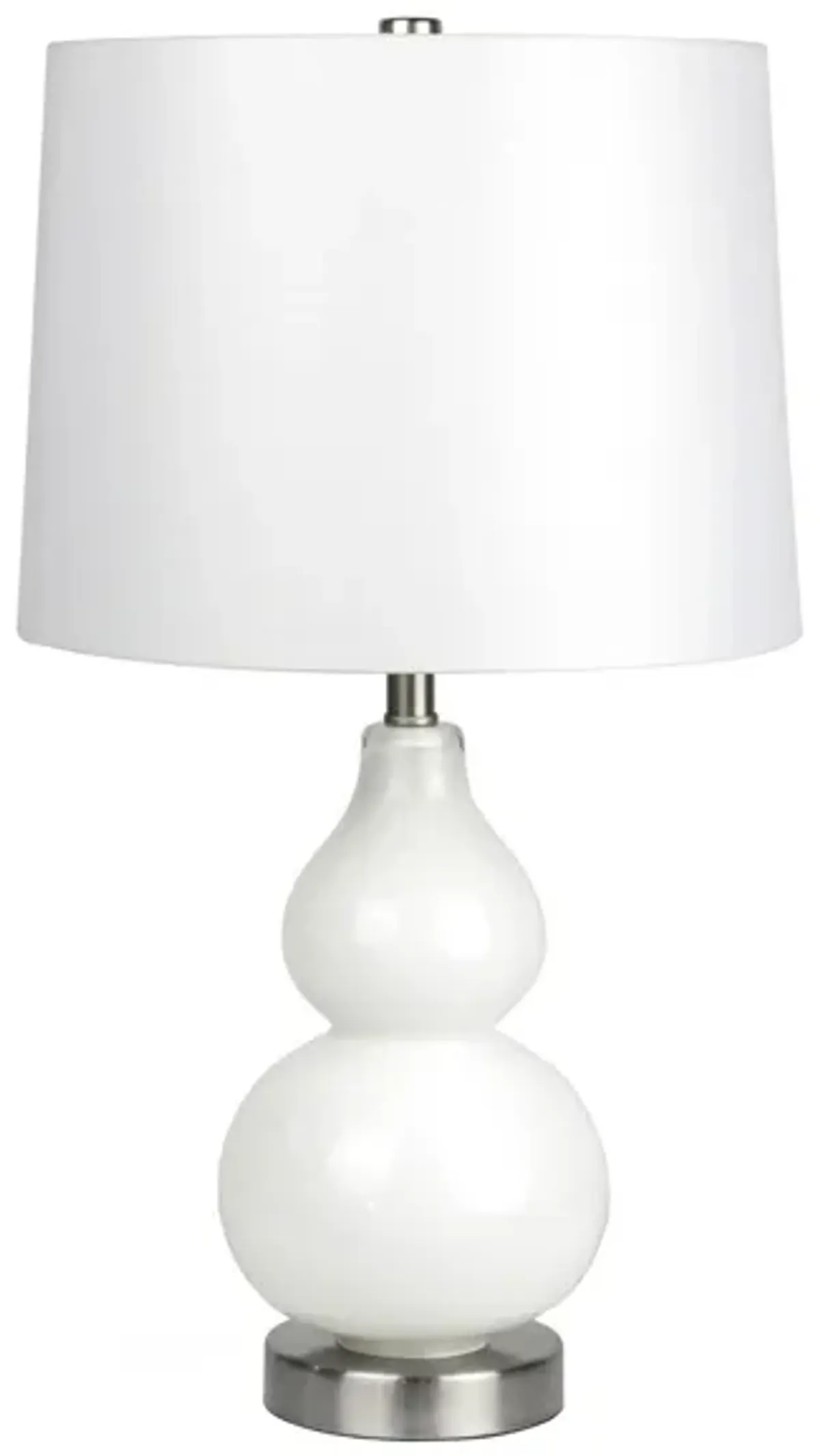 Donato Glass Petite Table Lamp in White Glass/Satin Nickel by Hudson & Canal