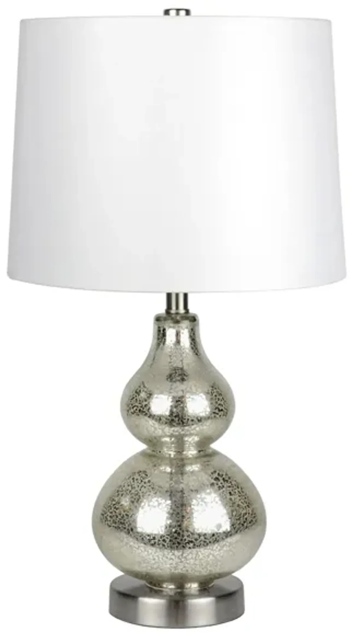 Donato Mercury Glass Petite Table Lamp in Mercury Glass/Satin Nickel by Hudson & Canal