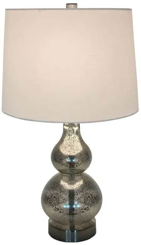 Donato Mercury Glass Petite Table Lamp in Mercury Glass/Satin Nickel by Hudson & Canal