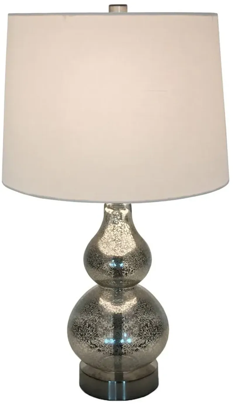 Donato Mercury Glass Petite Table Lamp in Mercury Glass/Satin Nickel by Hudson & Canal