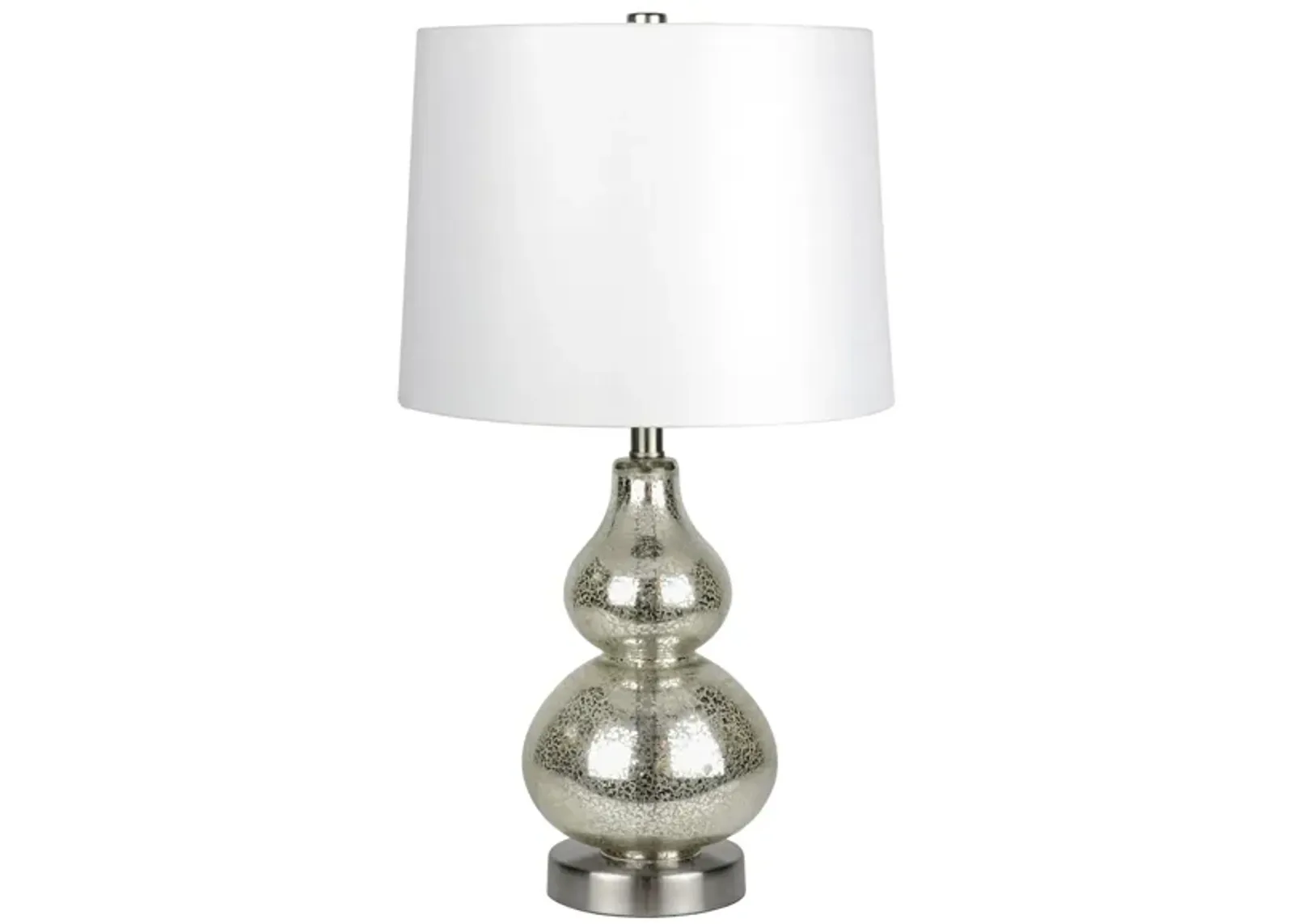 Donato Mercury Glass Petite Table Lamp in Mercury Glass/Satin Nickel by Hudson & Canal