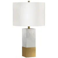 Francesco Cararra-Style Table Lamp in Marble and Brass by Hudson & Canal
