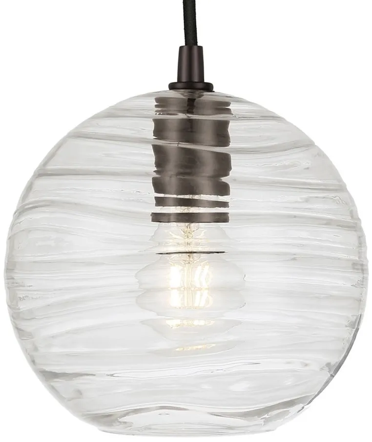 Moana Textured Glass Pendant in Blackened Bronze by Hudson & Canal