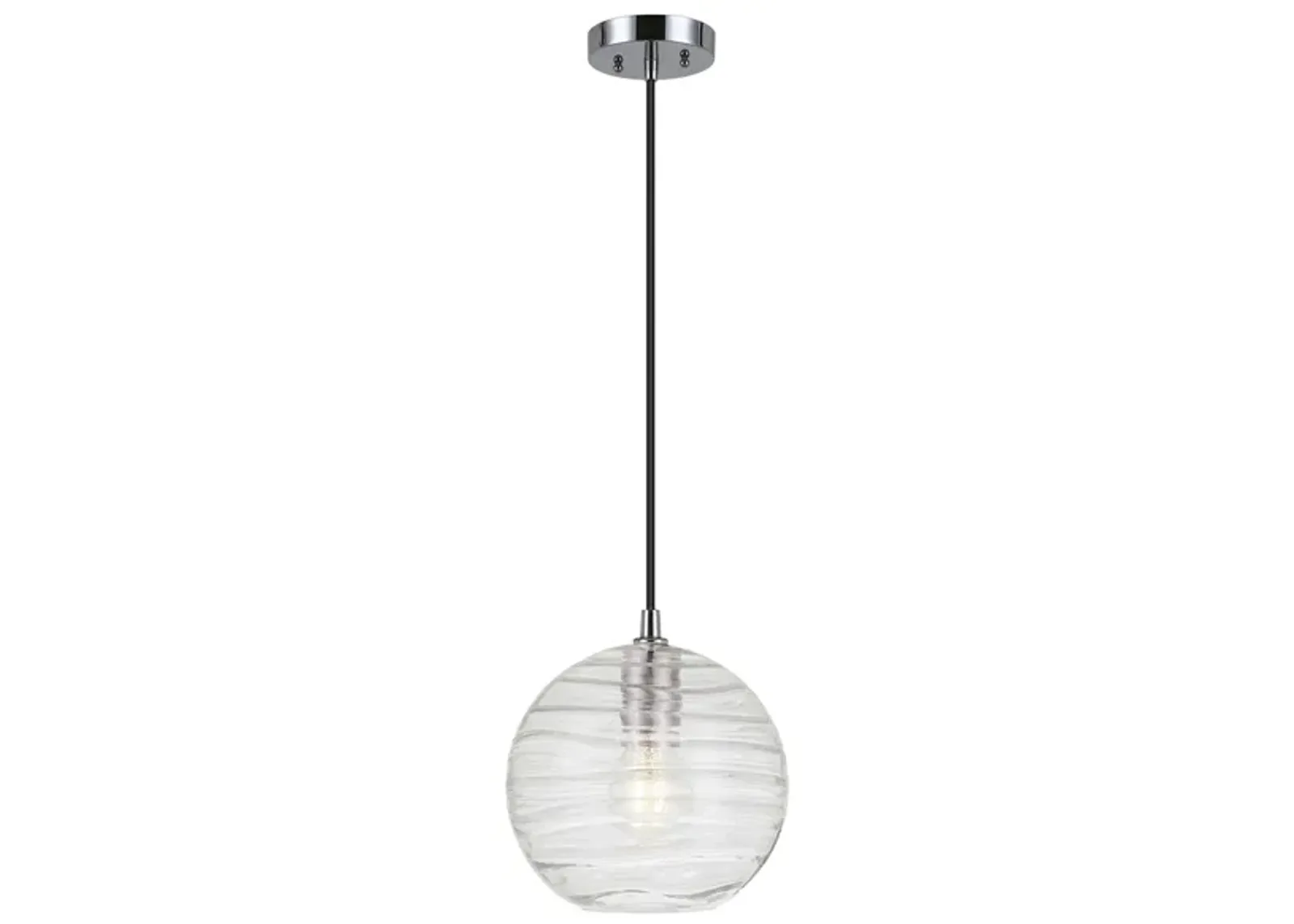 Moana Textured Glass Pendant in Polished Nickel by Hudson & Canal