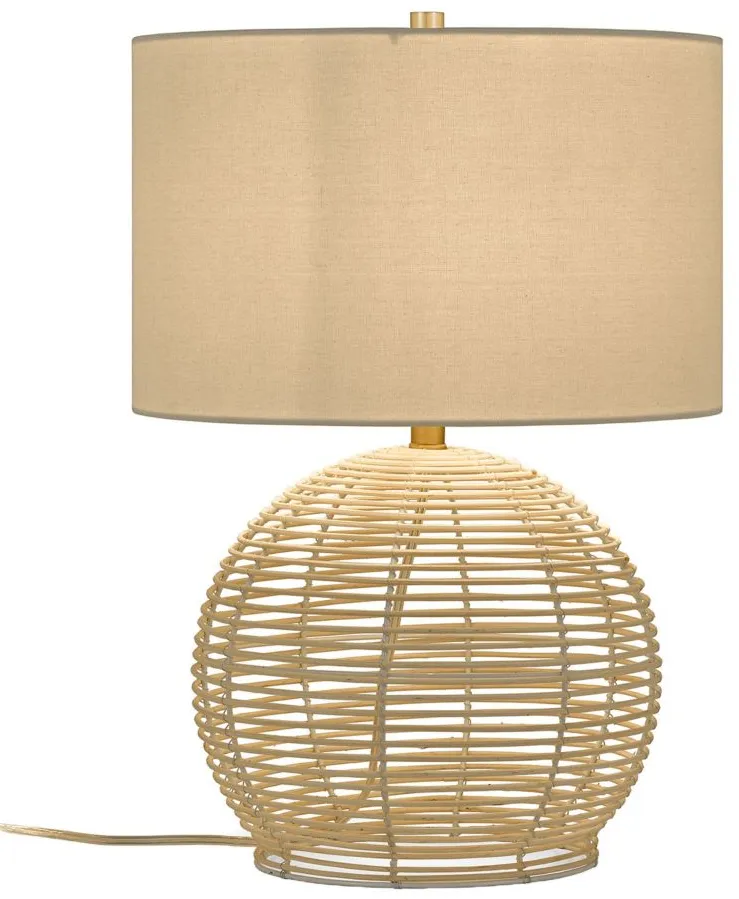 Phobos Rattan Table Lamp in Rattan by Hudson & Canal