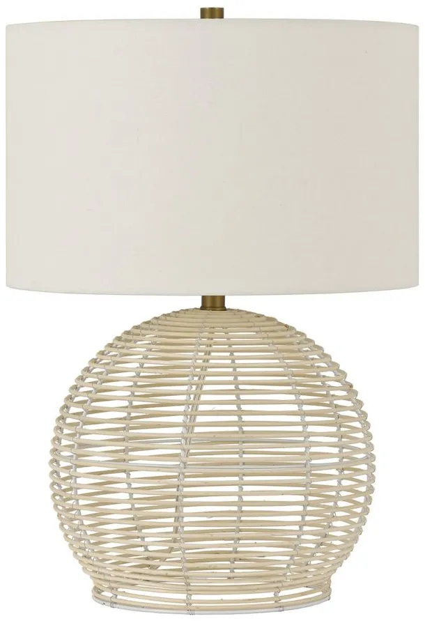 Phobos Rattan Table Lamp in Rattan by Hudson & Canal