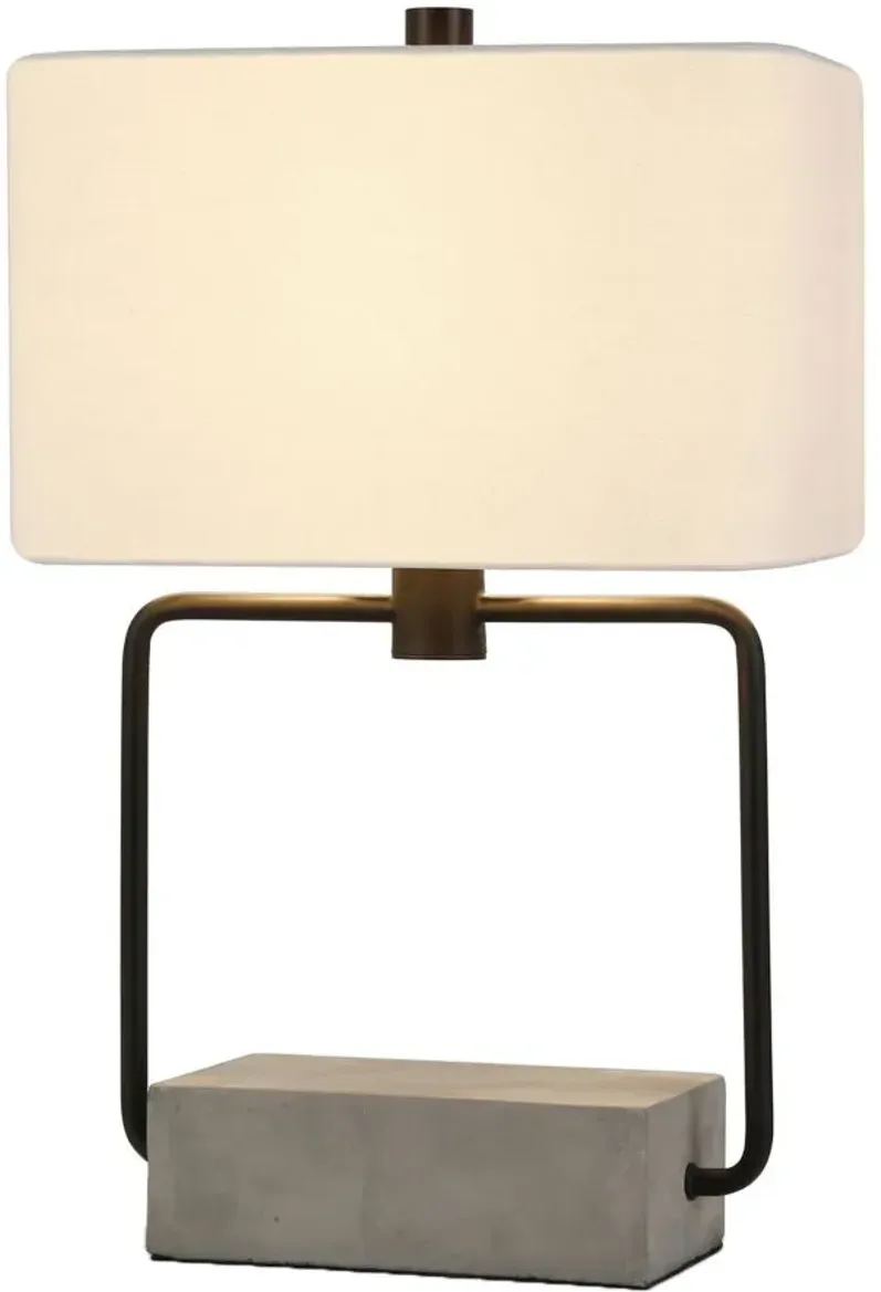 Matilde Concrete Table Lamp in Concrete/Blackened Bronze by Hudson & Canal